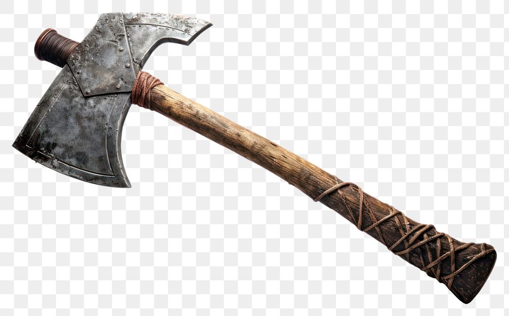 PNG Viking axe weapon hammer tool. AI generated Image by rawpixel.