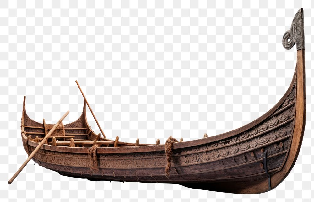 PNG Viking boat vehicle gondola white background. AI generated Image by rawpixel.