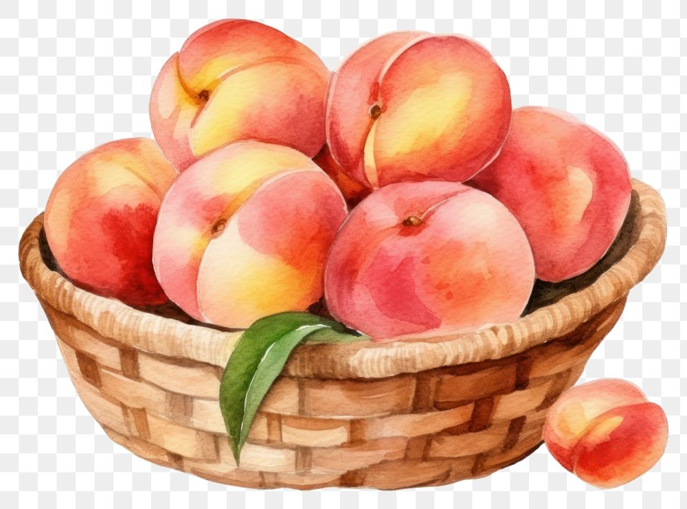 PNG Peach basket apple fruit transparent background