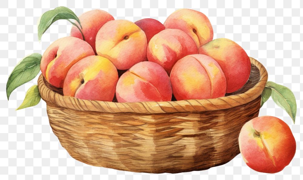 PNG Peach basket apple fruit transparent background