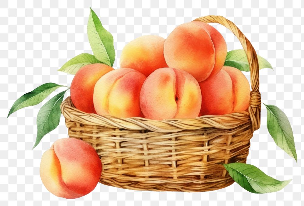 PNG Peach basket fruit plant transparent background