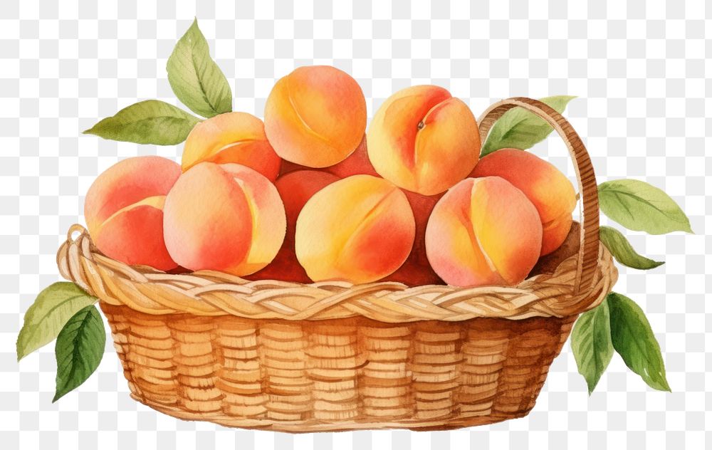 PNG Peach basket fruit plant transparent background