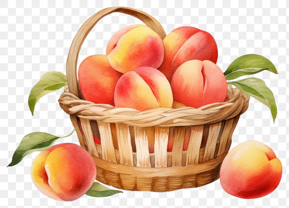 PNG Peach basket fruit plant transparent background