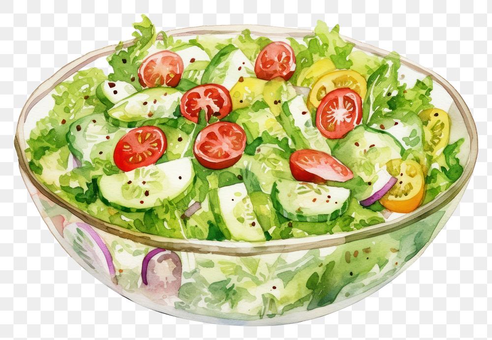PNG Salad plate food vegetable. AI generated Image by rawpixel.