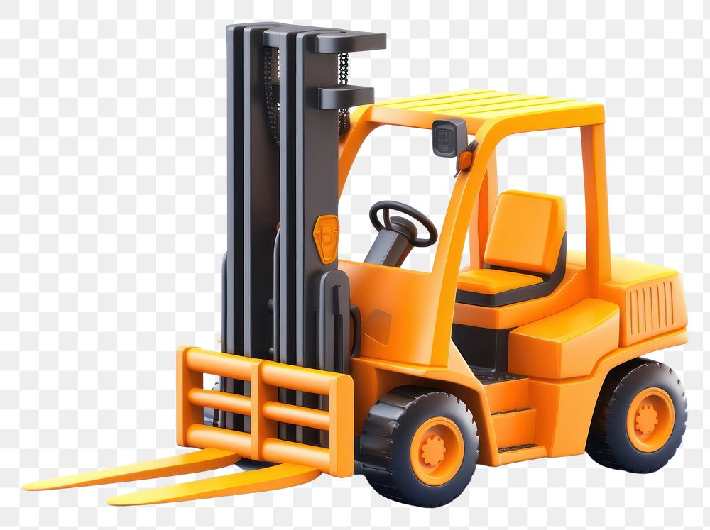 PNG Forklift white background delivering. 