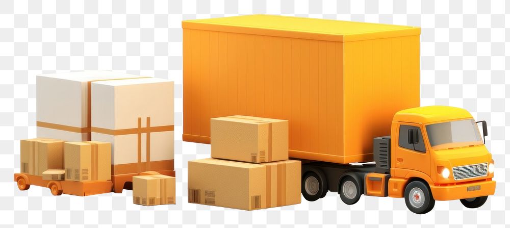 PNG Cardboard vehicle box transportation. AI generated Image by rawpixel.
