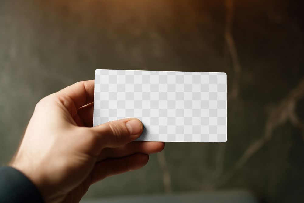 Business card, png transparent mockup