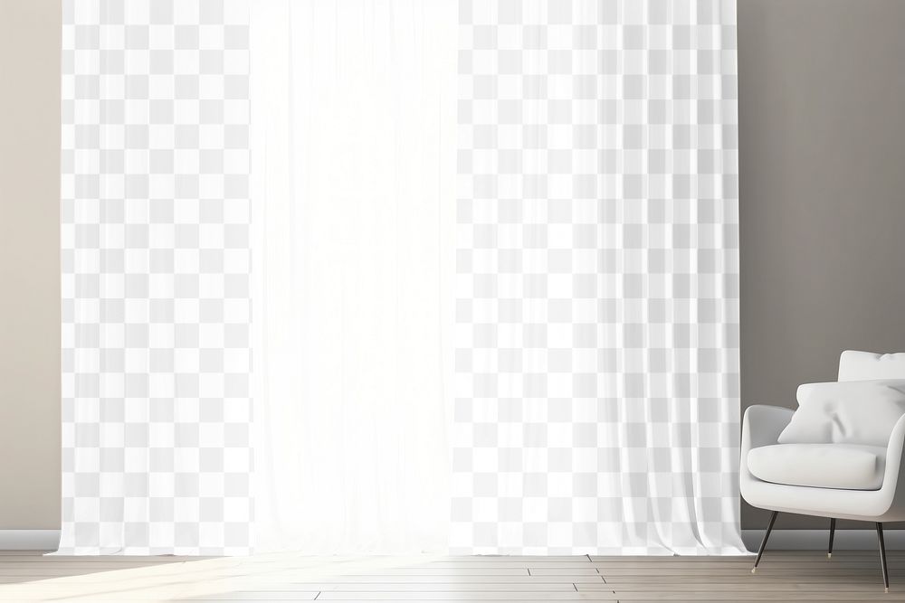 Window curtain png transparent mockup