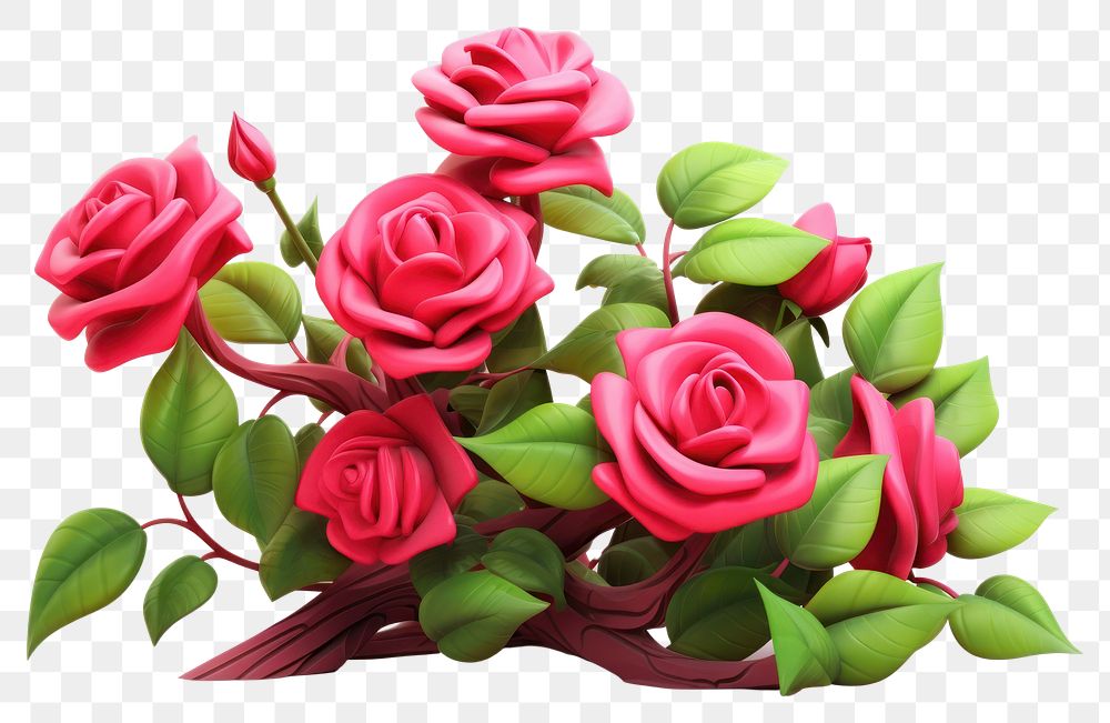 PNG Rose flower plant transparent background. AI generated Image by rawpixel.
