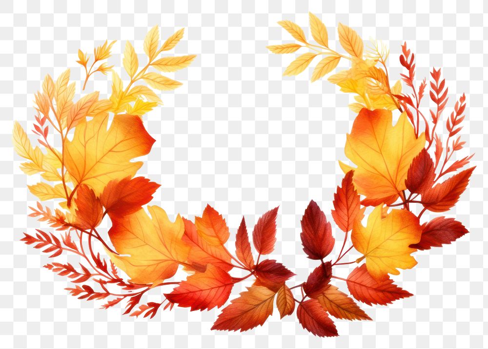 PNG Wreath leaf pattern autumn transparent background