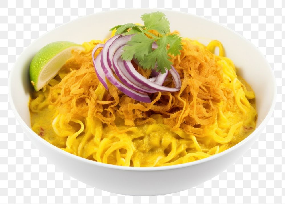 PNG Vermicelli noodle pasta plate. AI generated Image by rawpixel.