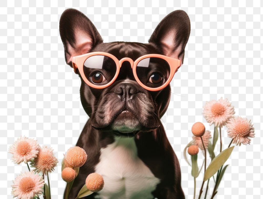 PNG Dog sunglasses bulldog mammal. AI generated Image by rawpixel.
