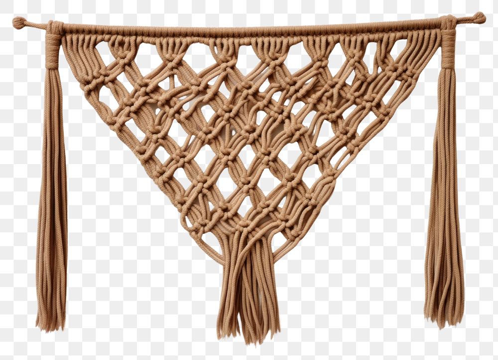 PNG Brown macrame art white background creativity. AI generated Image by rawpixel.