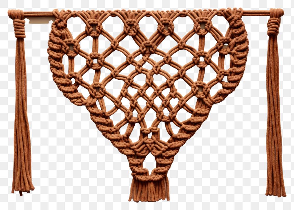 PNG Brown macrame art creativity decoration. AI generated Image by rawpixel.