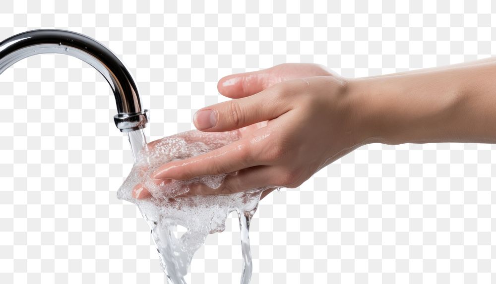 PNG Hand washing sink splashing bathroom. AI generated Image by rawpixel.