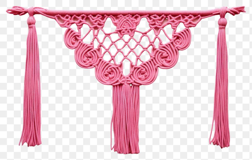 PNG Pink macrame art decoration creativity. AI generated Image by rawpixel.