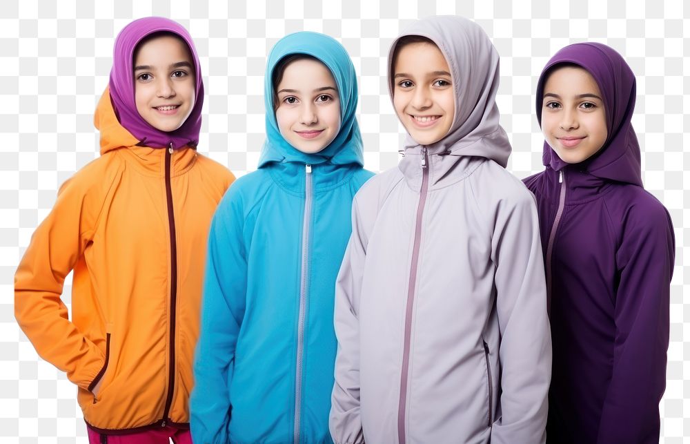 PNG Kids sport team sweatshirt sports hijab. 