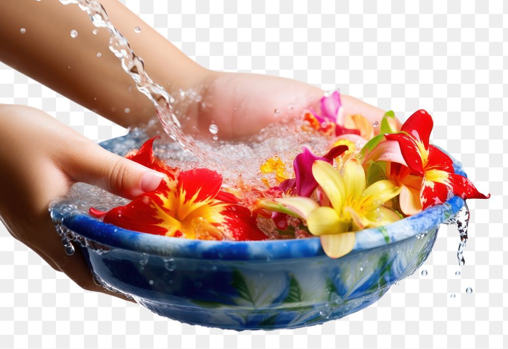 PNG Songkran festival flower splashing washing. AI generated Image by rawpixel.