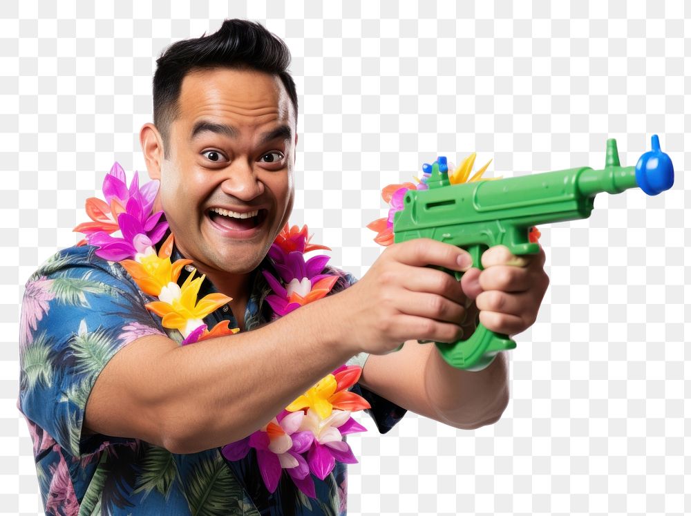 PNG Songkran festival person adult gun. AI generated Image by rawpixel.