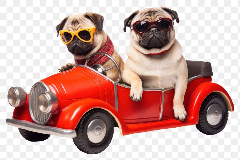 PNG Pug dog sunglasses vehicle