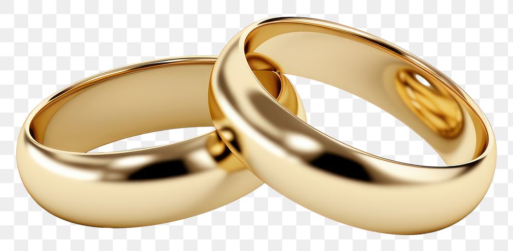 PNG Wedding rings gold jewelry white background. AI generated Image by rawpixel.