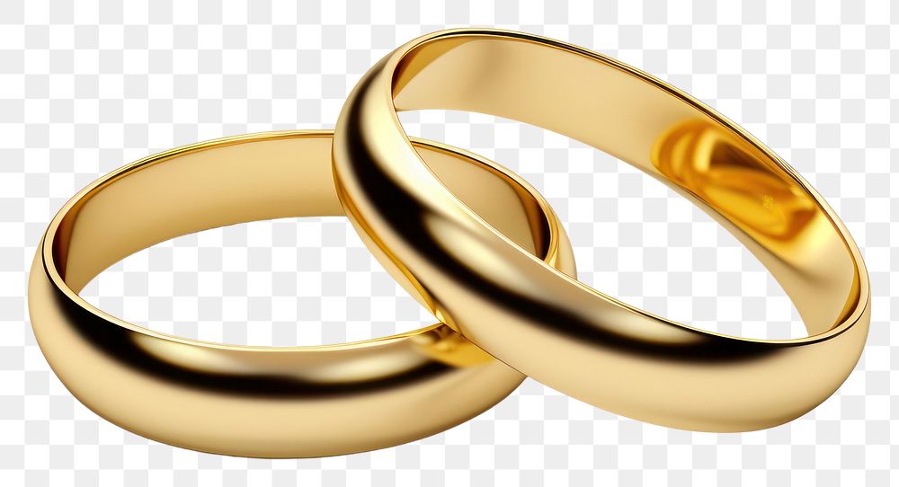 PNG Wedding rings gold jewelry white background. AI generated Image by rawpixel.