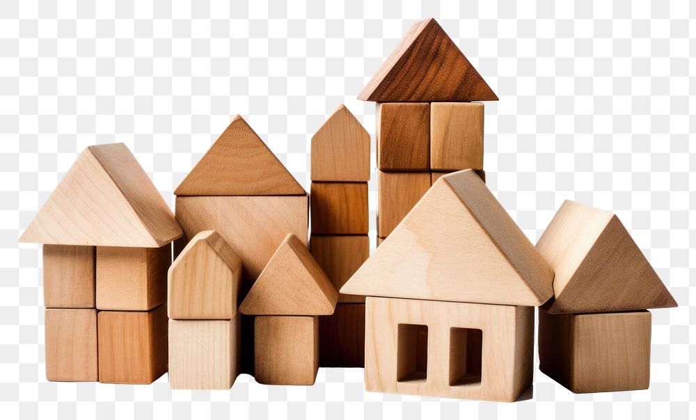 PNG Wooden toys cardboard block house. AI generated Image by rawpixel.