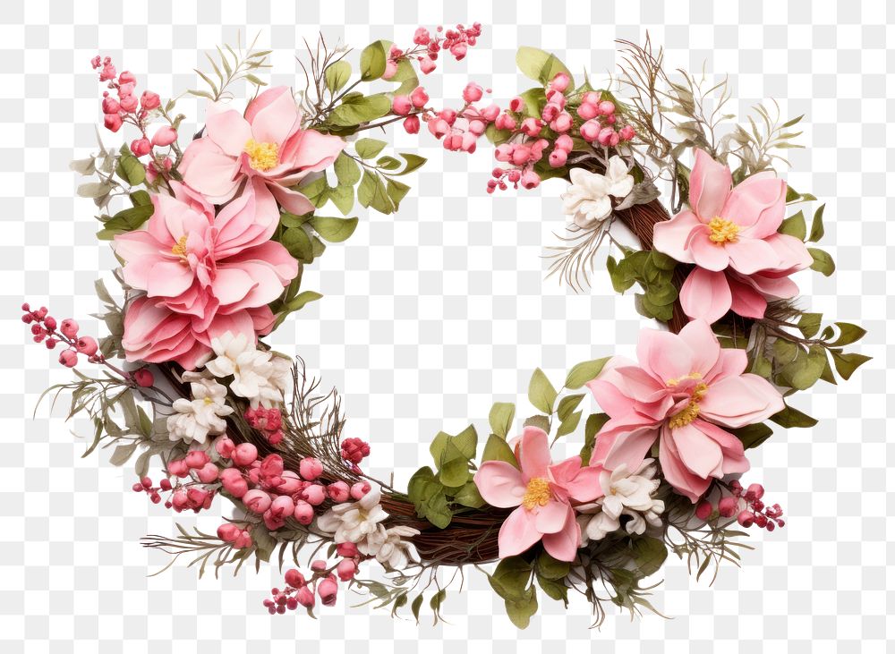 PNG Wreath flower plant celebration. AI generated Image by rawpixel.