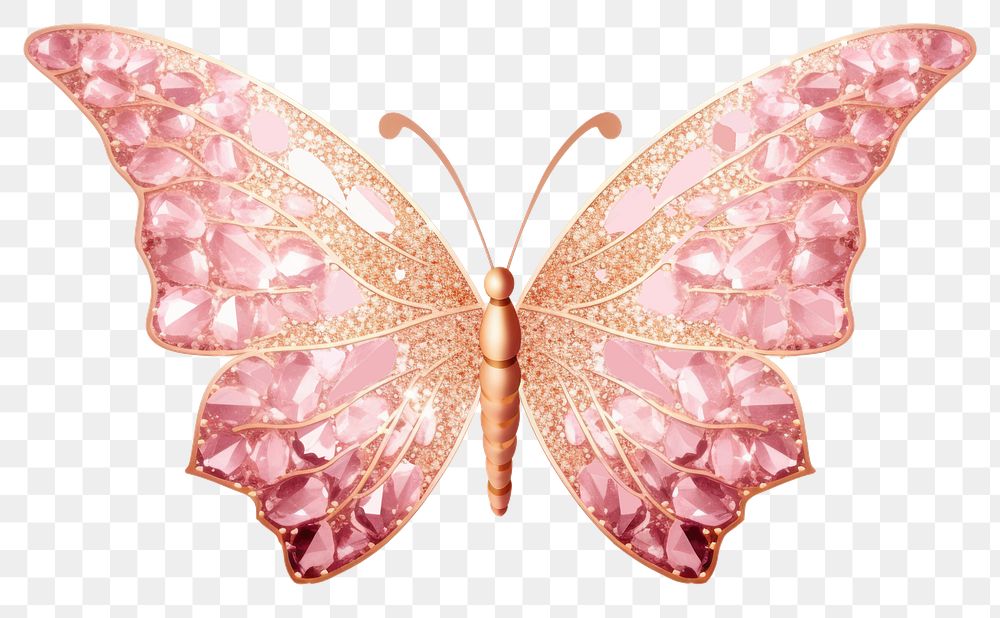 PNG Butterfly pink white background accessories. AI generated Image by rawpixel.