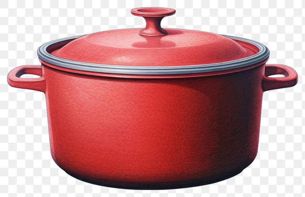 PNG Red pot transparent background appliance. 