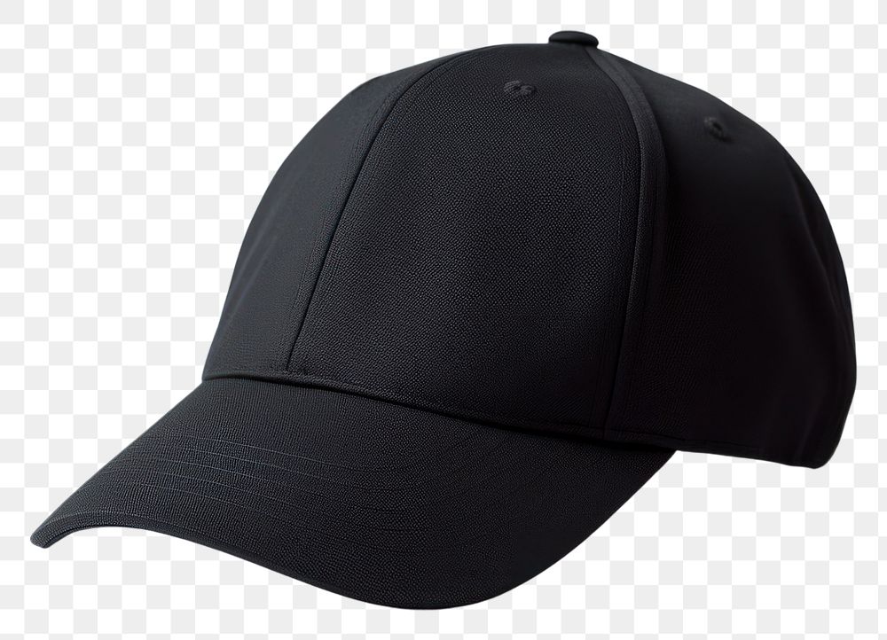 PNG Black cap white background headwear. 