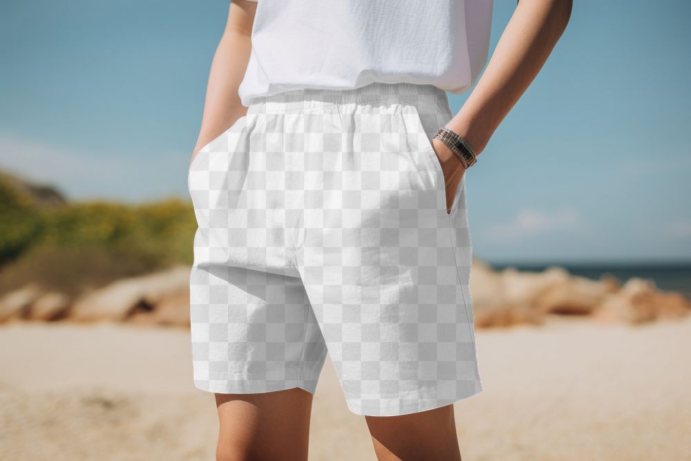 Outdoor shorts png, transparent mockup