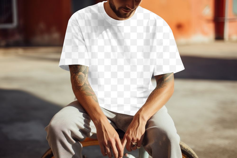 Streetwear t-shirt png, transparent mockup