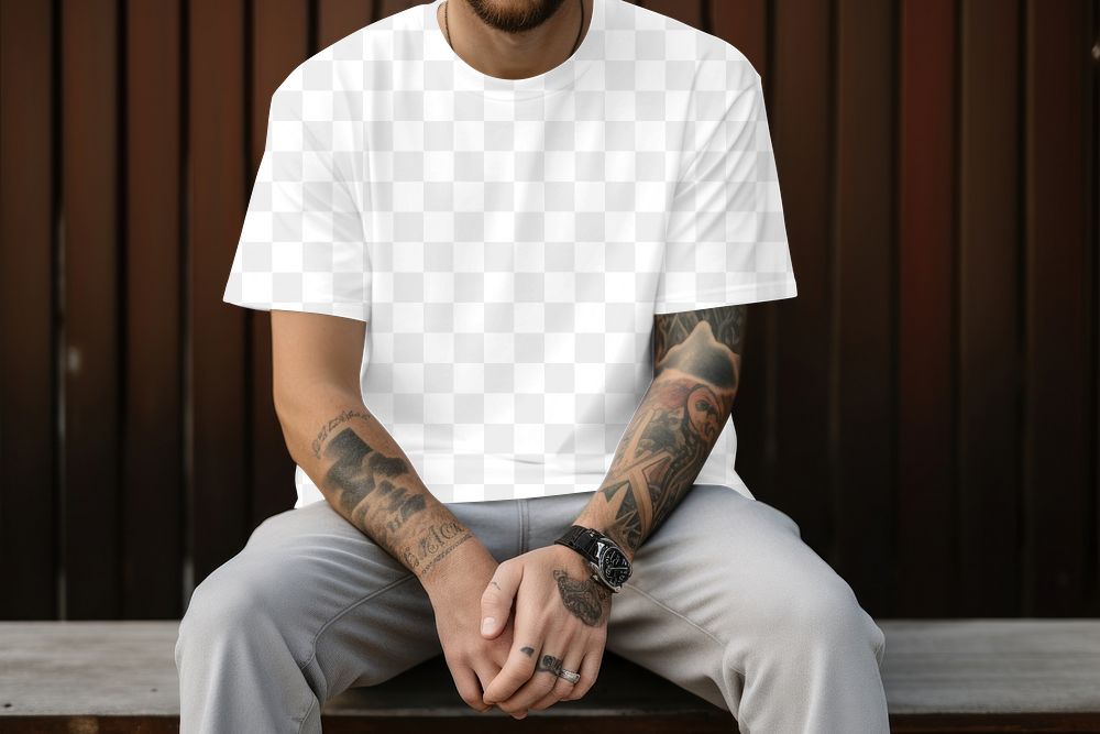 Streetwear t-shirt png, transparent mockup