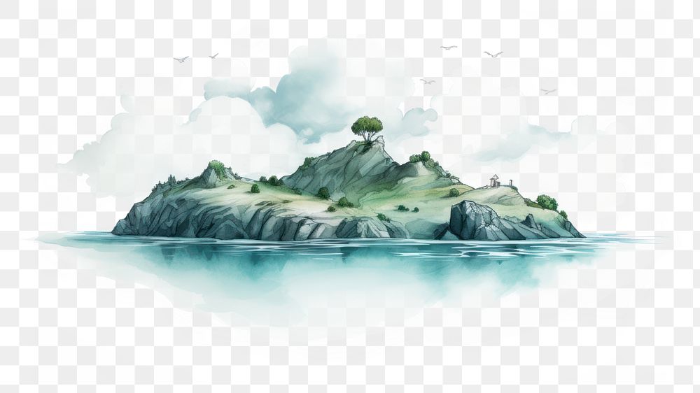 PNG Island landscape outdoors nature. AI generated Image by rawpixel.