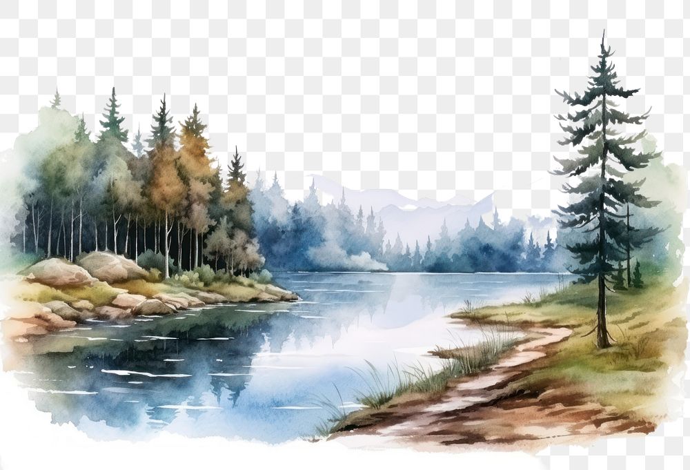 PNG Wilderness landscape outdoors painting. AI generated Image by rawpixel.