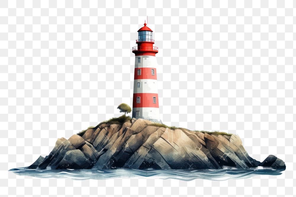 PNG Lighthouse tower architecture promontory. AI generated Image by rawpixel.