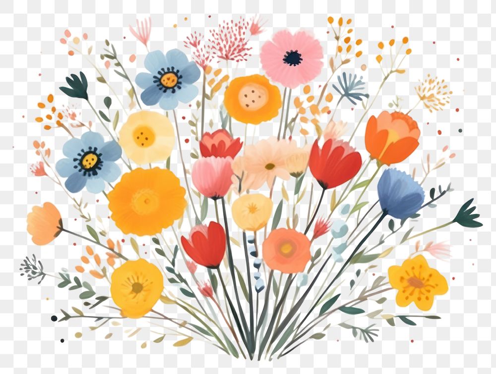 PNG Painting pattern drawing flower. AI generated Image by rawpixel.