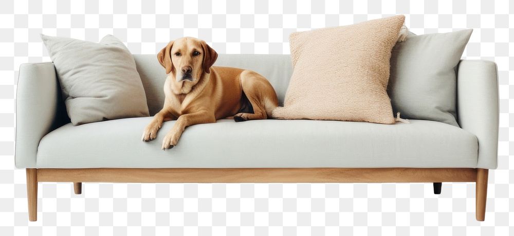 PNG Dog furniture cushion mammal. AI generated Image by rawpixel.