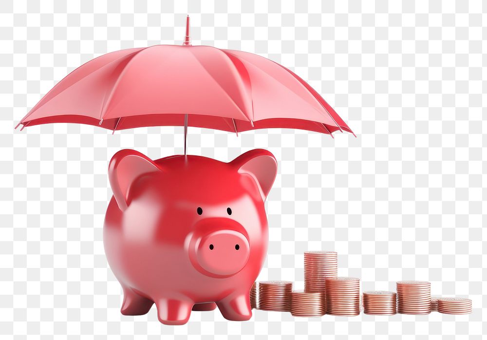 PNG Pig umbrella representation investment. AI generated Image by rawpixel.