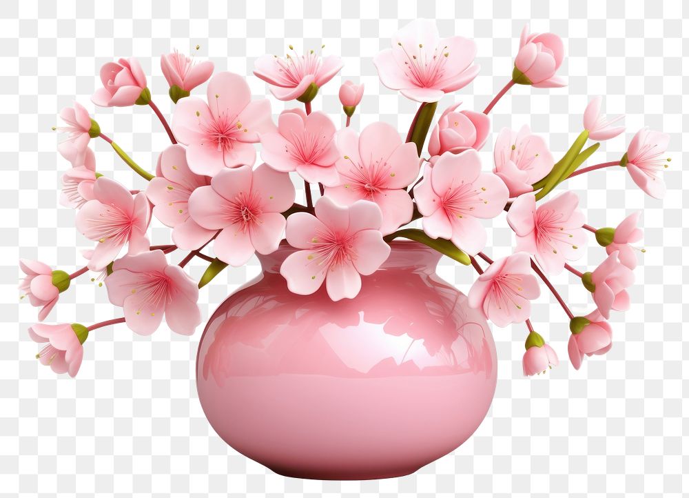 PNG Blossom flower plant vase. AI generated Image by rawpixel.