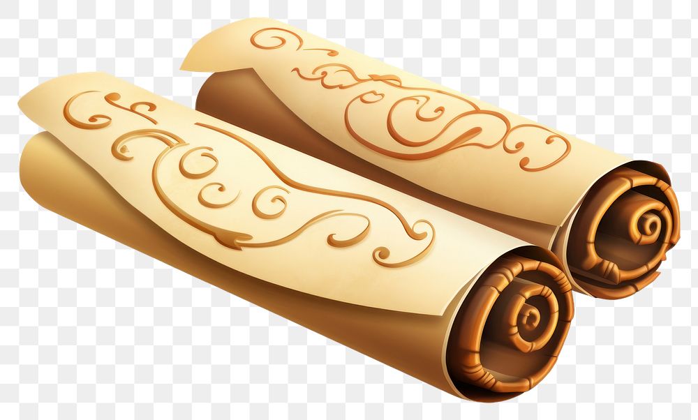 PNG Scroll food white background baguette. AI generated Image by rawpixel.