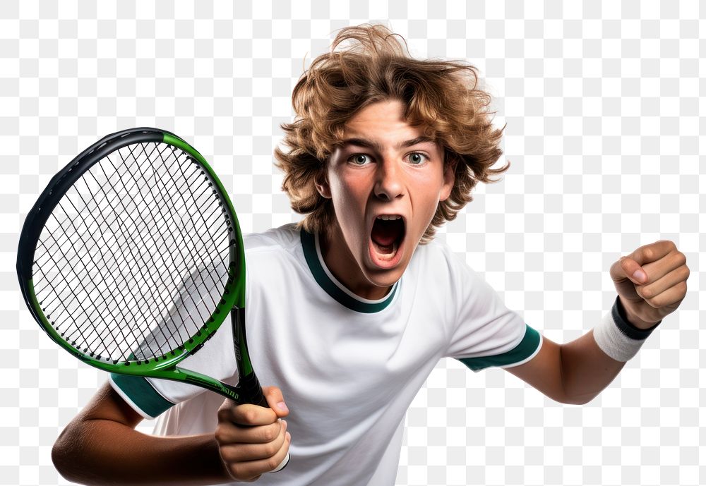 PNG Racket shouting holding tennis. AI generated Image by rawpixel.