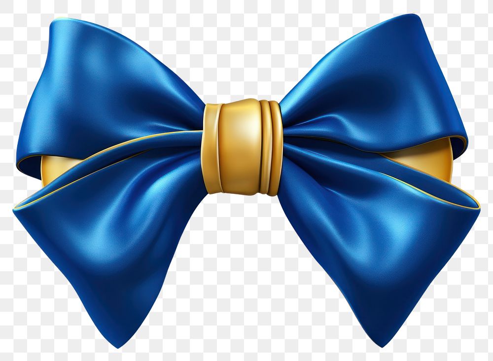 PNG Gold blue bow transparent background. AI generated Image by rawpixel.