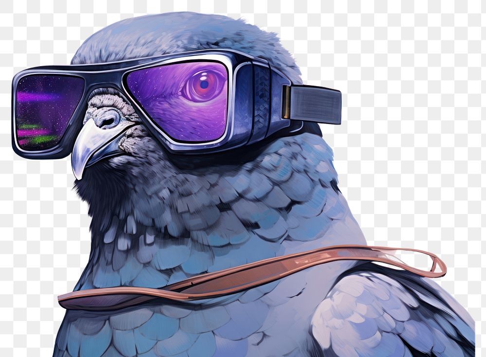 PNG Glasses animal purple bird. AI generated Image by rawpixel.