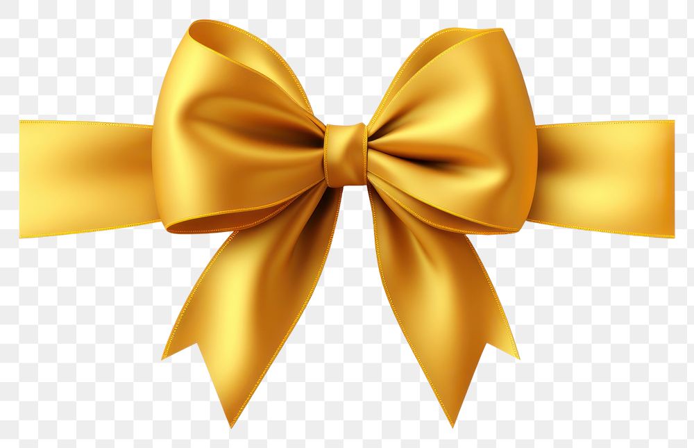 PNG Ribbon gold bow white background