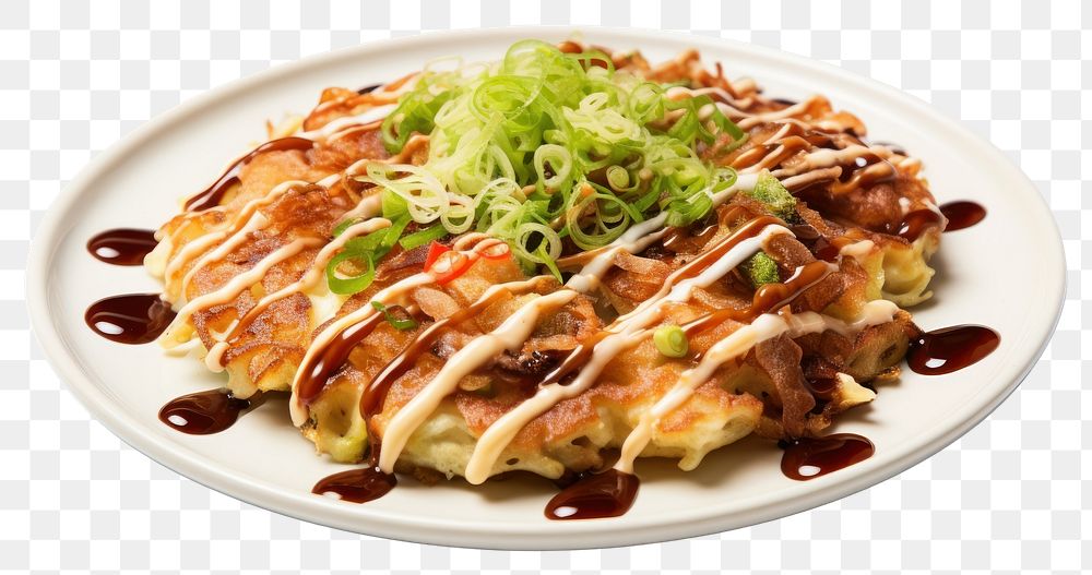 PNG Okonomiyaki plate food meal. AI generated Image by rawpixel.
