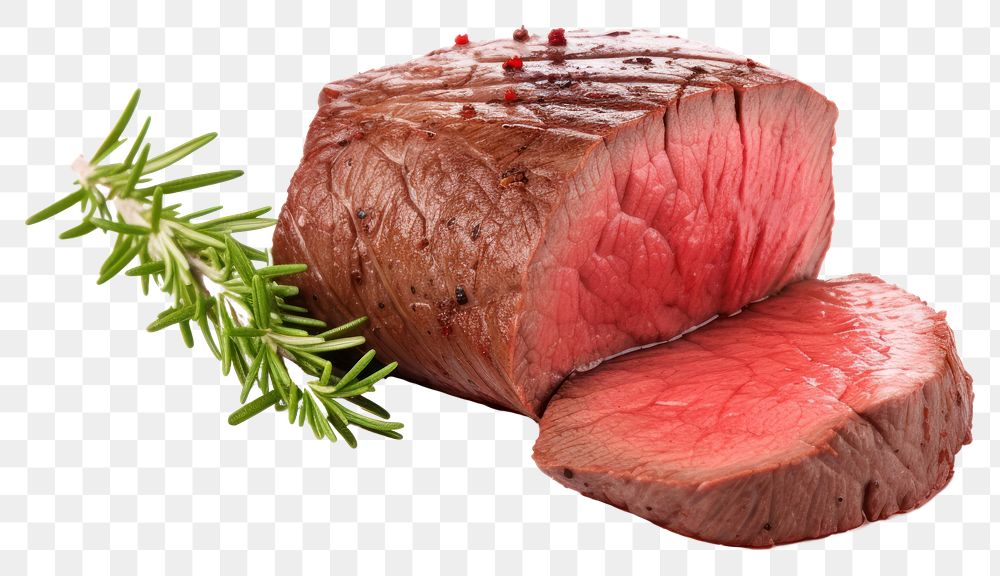 PNG Tenderloin beef meat steak. AI generated Image by rawpixel.