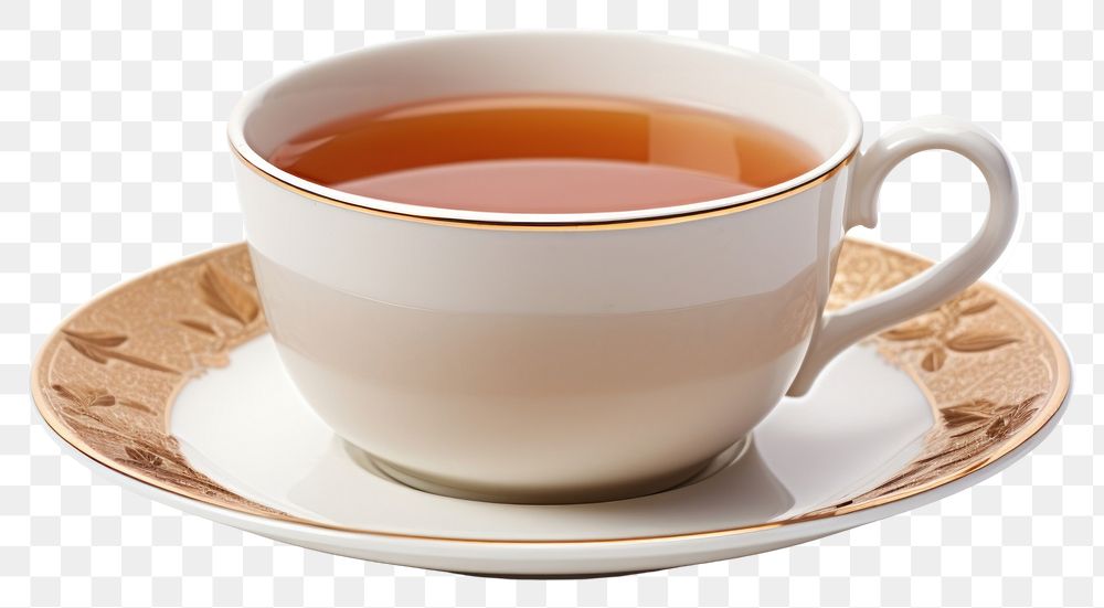 PNG Cup tea saucer drink. 