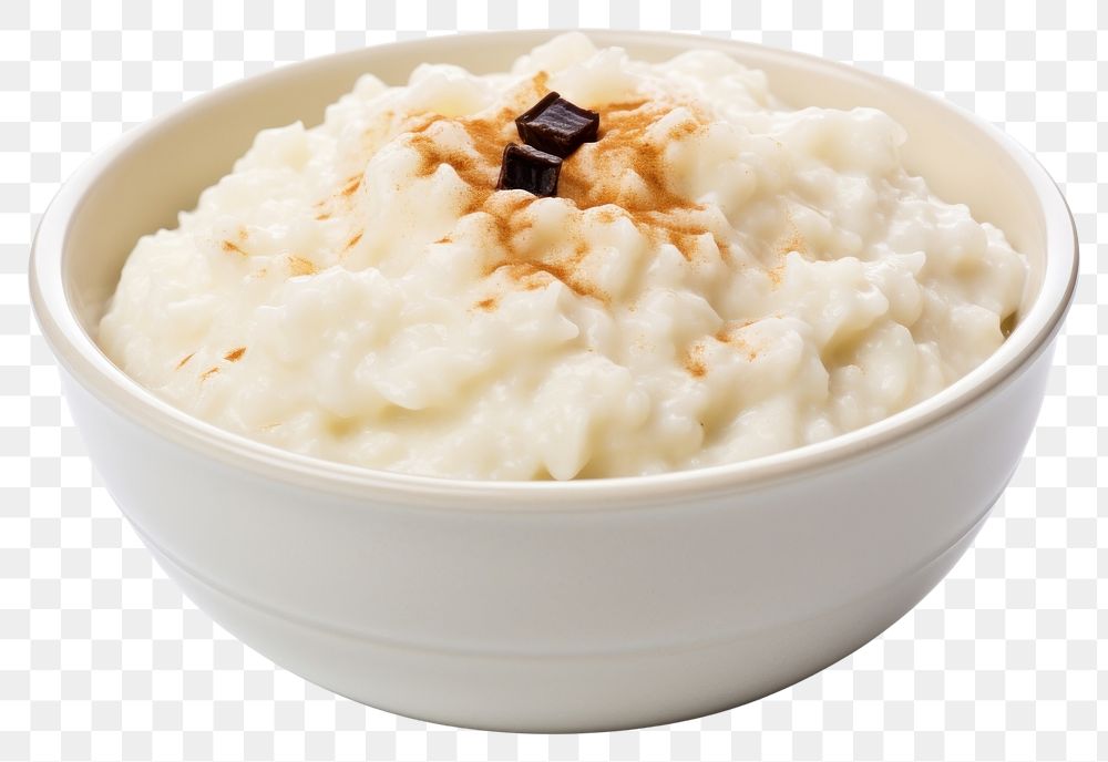 PNG Rice pudding breakfast white food. AI generated Image by rawpixel.